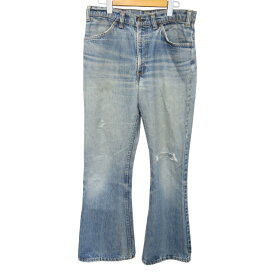 【中古】リーバイス Levi's 646 オリジナル ヴィンテージ 70s フレアデニムパンツ ベルボトム ボタン裏16刻印 タロンジップ グランジ ウォッシュブルー 青 1130 STK メンズ 【ベクトル 古着】 231201