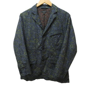 【中古】エンジニアードガーメンツ Engineered Garments 美品 ジャケット ブレザー ペイズリー USA製 シングル センターベント ビジネス フォーマル ブルー系 青系 XSサイズ 1228 メンズ 【ベクトル 古着】 231228