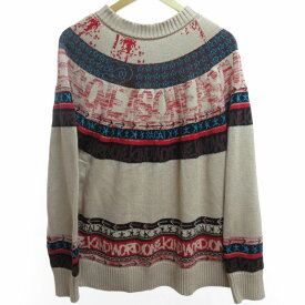 【中古】サカイ sacai ×Eric Haze エリックヘイズ 美品 23SS Jacquard Knit Pullover ジャカードプルオーバーニット セーター ピンク 789 2 約Mサイズ 23-02982M 0516 メンズ 【ベクトル 古着】 240516