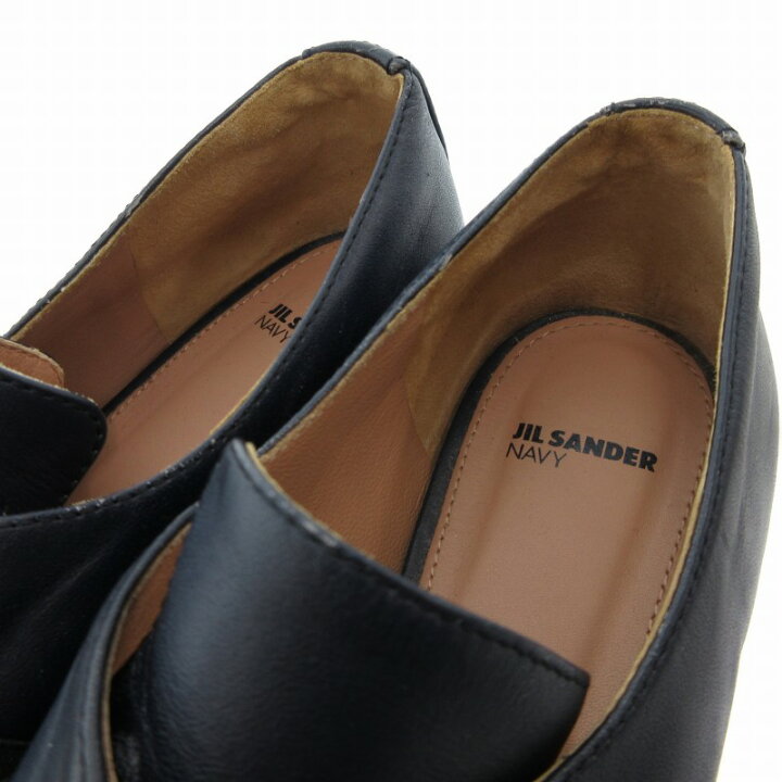 楽天市場】【中古】ジルサンダー JIL SANDER NAVY レザースリッポン 
