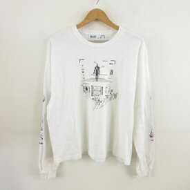 【中古】ハイゲート HIGH-GATE カットソー Tシャツ 長袖 ロンT プリント 刺繍 白 *T959 メンズ 【ベクトル 古着】 230714