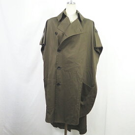 【中古】グラウンドワイ ヨウジヤマモト GroundY Cape Coat Double serge ノースリーブ ケープコート 1 ダークブラウン 18SS GW-C02-003 2sa5580 レディース 【ベクトル 古着】 240430