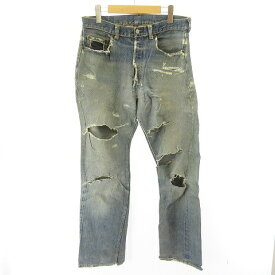 【中古】リーバイス Levi's 501XX デニム ヴィンテージ 刻印S ギャラなし 赤耳 隠しリベット 足長R インディゴ 実寸 W31 L32 STK メンズ 【ベクトル 古着】 231013