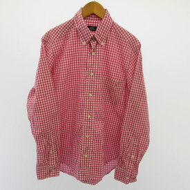 【中古】シップス SHIPS 近年 ギンガムチェックシャツ ボタンダウンシャツ USA製 ピンク S メンズ 【ベクトル 古着】 240311