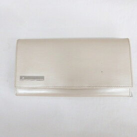 【中古】ヨンドシー 4℃ 長財布 ウォレット 小銭入れ 札入れ カード入れ ロゴ プレート ベージュ レディース 【ベクトル 古着】 250226