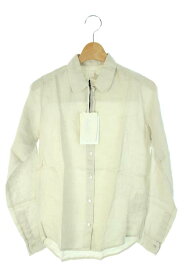 【中古】未使用品 120%Lino シャツ 長袖 リネン グレー 38 ■IM 16 レディース 【ベクトル 古着】 170927 ブランド古着ベクトルプレミアム店