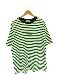 【中古】ゲス GUESS GUESS JEANS Tシャツ ボーダー クルーネック 白 緑 紺 L QQQ メンズ 【ベクトル 古着】 240312