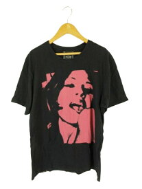 【中古】ヒステリックグラマー HYSTERIC GLAMOUR Tシャツ 丸首 半袖 ロゴ プリント シンプル 黒系 M QQQ メンズ 【ベクトル 古着】 240418