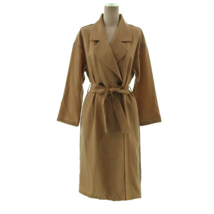 楽天市場 中古 アズノウアズ As Know As コート チェスターコート ダブル リボンベルト 切替え チェック ベージュ ブラウン 茶 オフ白 エンジ レディース ベクトル 古着 ブランド古着ベクトルプレミアム店