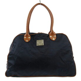 【中古】オロビアンコ OROBIANCO ボストンバッグ 鞄 肩がけ ナイロンキャンバス レザー ネイビー 紺 ブラウン 茶 メンズ 【ベクトル 古着】 241112