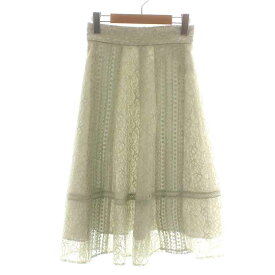 【中古】ジルバイジルスチュアート JILL by JILLSTUART ミックスレースフレアスカート ロング ミモレ S ライトグリーン 125-0120602 /NW30 レディース 【ベクトル 古着】 240523