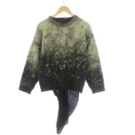 【中古】未使用品 メゾンマルジェラ Maison Margiela ディスチャージ ブリーチセーター ニット 長袖 クルーネック L 緑 グリーン S30HB0269 /KH ■GY33 メンズ 【ベクトル 古着】 240302