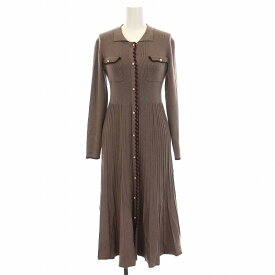 【中古】ジルバイジルスチュアート JILL by JILLSTUART 21AW ニット シャツワンピース ロング 長袖 パールボタン FR 茶 ブラウン /YM ■BM レディース 【ベクトル 古着】 240521