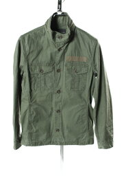 【中古】 ラウンジリザード LOUNGE LIZARD SILKETE BACKSATIN MILITARY JACKET ジャケット シャツ ミリタリー コットン 1 緑 グリーン 5608 /yo0507 メンズ 【ベクトル 古着】 190509