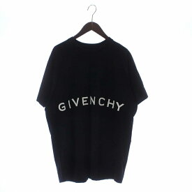 【中古】ジバンシィ GIVENCHY 21AW Tシャツ カットソー 半袖 クルーネック 4G ロゴ 刺繍 M 黒 ブラック /XZ ■GY18 メンズ 【ベクトル 古着】 230903