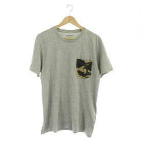 【中古】カーハート carhartt Tシャツ 半袖 クルーネック 胸ポケット 迷彩柄 カモフラ 切替 コットン M グレー /MY ■GY08 メンズ 【ベクトル 古着】 230926