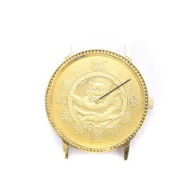 【中古】シチズン CITIZEN ジャンク品 腕時計 手巻き 日中友好 1973 記念時計 コインウォッチ 龍 ゴールドカラー 風防欠品 /AQ ■GY18 メンズ 【ベクトル 古着】 240411