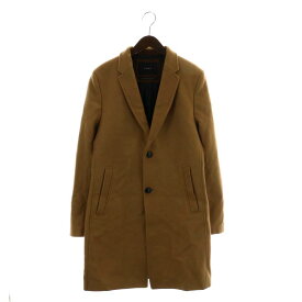 【中古】ザラ ZARA チェスターコート アウター ウール ロング M 茶色 ブラウン /XZ ■GY35 メンズ 【ベクトル 古着】 240407