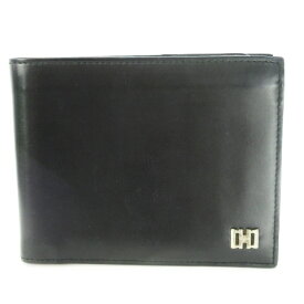 【中古】サルヴァトーレフェラガモ Salvatore Ferragamo 二つ折り財布 ウォレット 小銭入れなし レザー 革 ロゴ ガンチーニ 黒 ブラック /CK29 ■GY18 メンズ 【ベクトル 古着】 250618