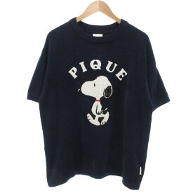 【中古】ジェラートピケ gelato pique オム HOMME peanutsコラボ ルームウェア ナイトウェア パジャマ スヌーピー 半袖 L 紺 ネイビー /BS ■GY18 メンズ 【ベクトル 古着】 250909