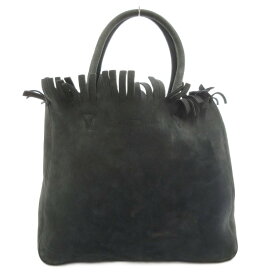 【中古】サルヴァトーレフェラガモ Salvatore Ferragamo ハンドバッグ トート 肩掛け 型押しロゴ ミニポーチ付 フリンジ レザー 青 ブルー系 /GV ■GY17 レディース 【ベクトル 古着】 250914