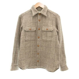 【中古】トゥジュー TOUJOURS CPOシャツ ジャケット ウール ベージュ くるみボタン チェック柄 /UO メンズ レディース 【ベクトル 古着】 251025