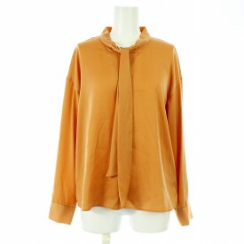 【中古】ナチュラルビューティーベーシック NATURAL BEAUTY BASIC 21SS リボンタイドットブラウス プルオーバー 長袖 S オレンジ 017-1210001 /KU レディース 【ベクトル 古着】 240521