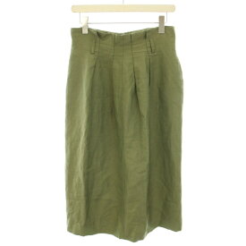 【中古】スピック&スパン Spick&Span 20SS スカート ロング マキシ フレア タック 麻 リネン混 38 M カーキ /YT レディース 【ベクトル 古着】 240617
