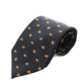 【中古】サルヴァトーレフェラガモ Salvatore Ferragamo レギュラータイ ネクタイ 花柄 シルク 絹 オレンジ 黒 ブラック /AN30 ■OH メンズ 【ベクトル 古着】 250806