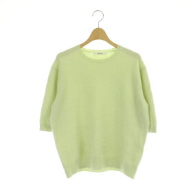 【中古】エブール ebure High Gauge Cashmere Knit Pullover ニット カシミヤ セーター 半袖 プルオーバー クルーネック ライトグリーン /AA ■OS レディース 【ベクトル 古着】 230408