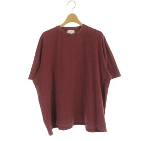 【中古】サンスペル SUNSPEL ロンハーマン別注 22SS オーバーサイズ パイル クルーネック Tシャツ カットソー 五分袖 L ボルドー /ES ■OS レディース 【ベクトル 古着】 230515