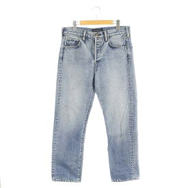 【中古】マディソンブルー MADISONBLUE L'Appartement取り扱い 22SS TAPERED DENIM デニムパンツ ジーンズ ストレート ボタンフライ 02 青 ブルー /CM ■OS レディース 【ベクトル 古着】 230729