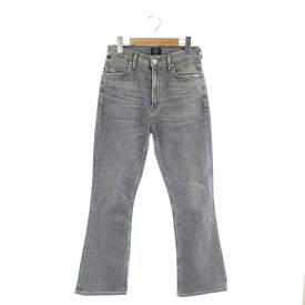 【中古】シチズン オブ ヒューマニティー CITIZENS OF HUMANITY BK DEMY CROP デニムパンツ ジーンズ フレア ダメージ加工 ストレッチ 26 グレー /ES ■OS レディース 【ベクトル 古着】 230908