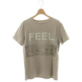 【中古】レミレリーフ REMI RELIEF ADAM ET ROPE取り扱い 23SS SP加工Tシャツ カットソー 半袖 ロゴ S グレージュ /DF ■OS レディース 【ベクトル 古着】 231005