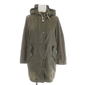 【中古】トラディショナルウェザーウェア Traditional Weatherwear ナイロンマウンテンパーカー ジャケット フード ミドル丈 ジップアップ 薄手 34 カーキ /DO ■OS レディース 【ベクトル 古着】 231002