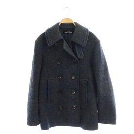 【中古】トリココムデギャルソン tricot COMME des GARCONS AD2006 縮絨ピーコート アウター ダブル 背抜き グレー 青 ブルー TR-J025 /DO ■OS レディース 【ベクトル 古着】 231030