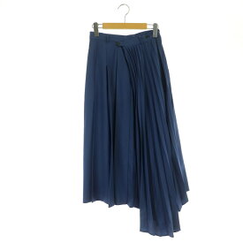 【中古】ルシェルブルー LE CIEL BLEU Asymmetric Pleated Skirt スカート ロング プリーツ ラップ調 34 青 ブルー /NR ■OS レディース 【ベクトル 古着】 231013