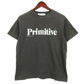 【中古】リタジーンズトウキョウ RITA JEANS TOKYO Primitive プリント Tシャツ 半袖 チャコールグレー ■016 レディース 【ベクトル 古着】 240322