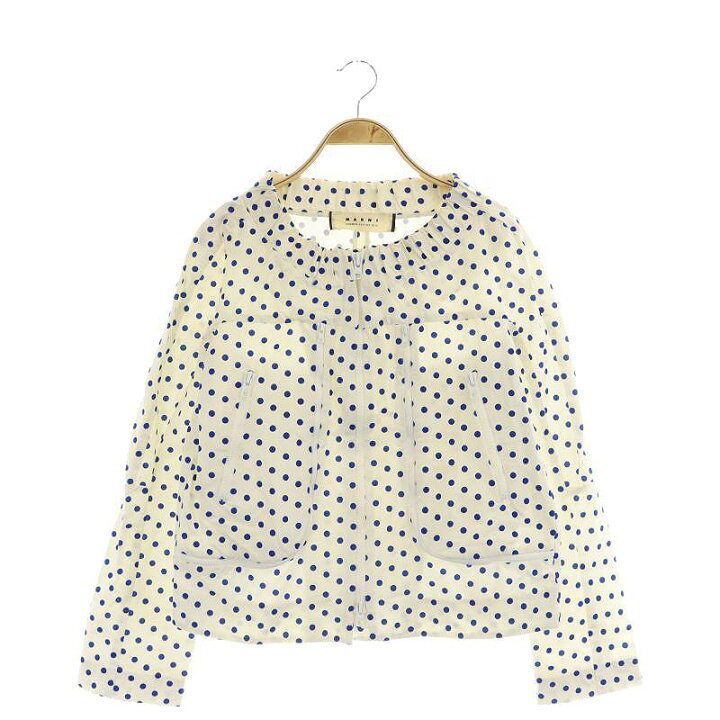 楽天市場】【中古】マルニ MARNI ドット柄 ノーカラージャケット  