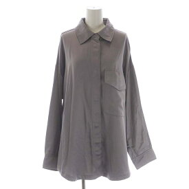 【中古】ザラ ZARA OVERSIZE SATIN OVERSHIRT シャツ 長袖 チュニック サテン USAM グレー /DO ■OS レディース 【ベクトル 古着】 231128