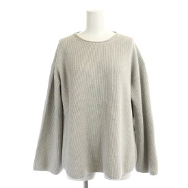 【中古】セオリー theory 23SS Clean Cottoncash Open Neck LS PO プルオーバー ニット セーター 長袖 リブ カシミヤ混 P グレー /DO ■OS レディース 【ベクトル 古着】 231201