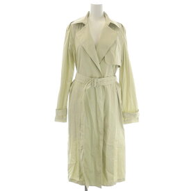 【中古】セオリー theory LT COTTON TECH 2 ESSENTIAL TRENCH トレンチコート ロング シルク混 ベルト付き P ライトベージュ /MI ■OS レディース 【ベクトル 古着】 231204