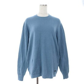 【中古】ザラ ZARA クルーネックニット セーター 長袖 コットン S ライトブルー /DF ■OS メンズ 【ベクトル 古着】 240124