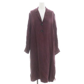 【中古】ザラウーマン ZARA WOMAN Vネック シャツワンピース ロング丈 ミモレ丈 長袖 プルオーバー サイドスリット XS 紫 /YQ ■OS レディース 【ベクトル 古着】 240321