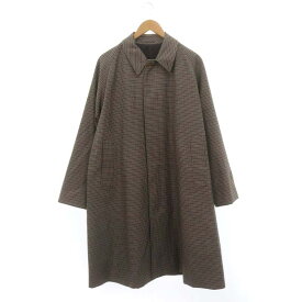 【中古】キャプテン サンシャイン KAPTAIN SUNSHINE 22AW Walker Coat ウール ステンカラー コート ロング アウター ボタンアップ チェック 36 茶 ベージュ ブラウン /MI ■OS メンズ 【ベクトル 古着】 240123