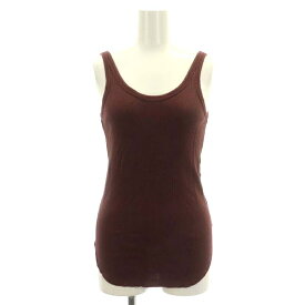 【中古】6 ROKU BEAUTY&YOUTH B&Y ロク ビューティーアンドユース BACK OPEN TANK TOP タンクトップ ニット カットソー ノースリーブ リブ リネン混 パープルレッド 8617-299-0151 /NR ■OS レディース 【ベクトル 古着】 240415