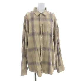 【中古】レミレリーフ REMI RELIEF L'Appartement取り扱い Check Shirt シャツ チェック 長袖 F ベージュ 紫 /DF ■OS ■SH レディース 【ベクトル 古着】 240202