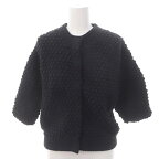 【中古】未使用品 クラネ CLANE 23SS 3D DOT HALF SLEEVE KNIT CARDIGAN カーディガン ニット 七分袖 ドット 1 黒 ブラック /DO ■OS レディース 【ベクトル 古着】 240209