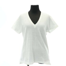 【中古】オーラリー AURALEE SEAMLESS V-NECK TEE Tシャツ カットソー 半袖 Vネック 0 白 ホワイト /DF ■OS レディース 【ベクトル 古着】 240214