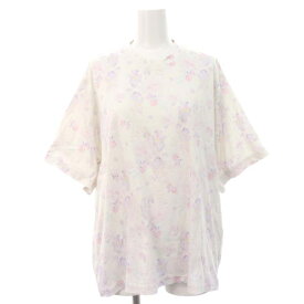 【中古】マメクロゴウチ Mame Kurogouchi 22SS Floral Printed Tee Tシャツ フローラルプリント 花柄 五分袖 1 白 ホワイト マルチカラー MM22SS-JS514 /HS ■OS レディース 【ベクトル 古着】 240227